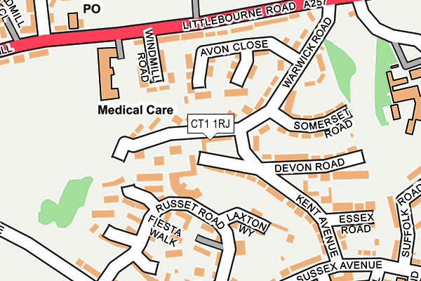 CT1 1RJ map - OS OpenMap – Local (Ordnance Survey) CT1 1RJ map - OS OpenMap – Local (Ordnance Survey)