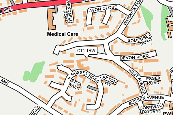 CT1 1RW map - OS OpenMap – Local (Ordnance Survey) CT1 1RW map - OS OpenMap – Local (Ordnance Survey)