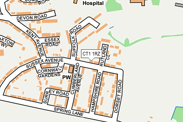 CT1 1RZ map - OS OpenMap – Local (Ordnance Survey) CT1 1RZ map - OS OpenMap – Local (Ordnance Survey)