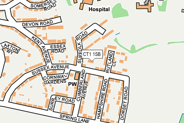 CT1 1SB map - OS OpenMap – Local (Ordnance Survey) CT1 1SB map - OS OpenMap – Local (Ordnance Survey)