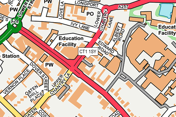 CT1 1SY map - OS OpenMap – Local (Ordnance Survey) CT1 1SY map - OS OpenMap – Local (Ordnance Survey)