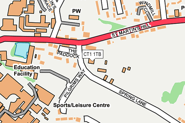 CT1 1TB map - OS OpenMap – Local (Ordnance Survey) CT1 1TB map - OS OpenMap – Local (Ordnance Survey)