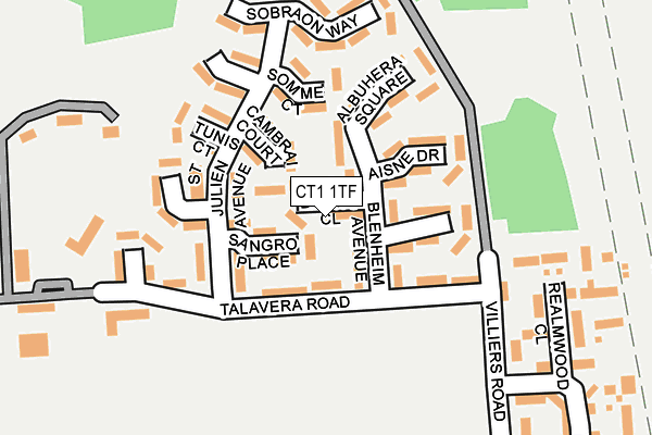 CT1 1TF map - OS OpenMap – Local (Ordnance Survey) CT1 1TF map - OS OpenMap – Local (Ordnance Survey)