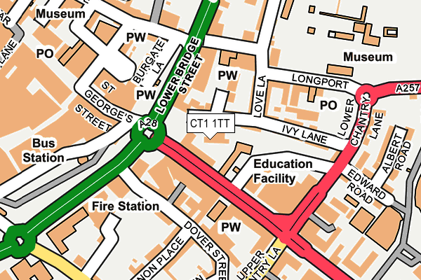 CT1 1TT map - OS OpenMap – Local (Ordnance Survey) CT1 1TT map - OS OpenMap – Local (Ordnance Survey)