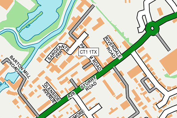 CT1 1TX map - OS OpenMap – Local (Ordnance Survey) CT1 1TX map - OS OpenMap – Local (Ordnance Survey)
