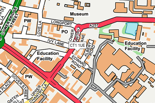 CT1 1UE map - OS OpenMap – Local (Ordnance Survey) CT1 1UE map - OS OpenMap – Local (Ordnance Survey)