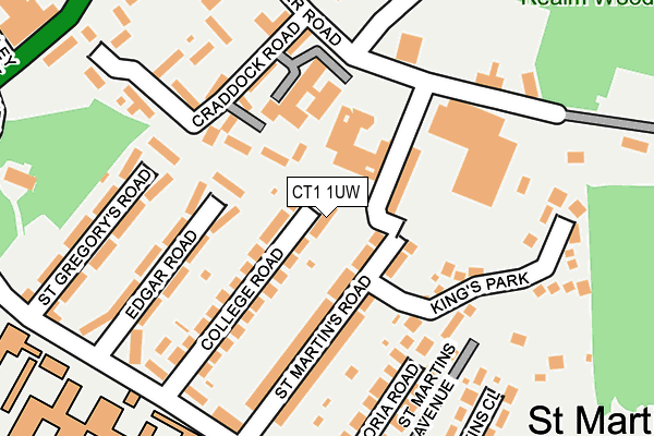 CT1 1UW map - OS OpenMap – Local (Ordnance Survey) CT1 1UW map - OS OpenMap – Local (Ordnance Survey)