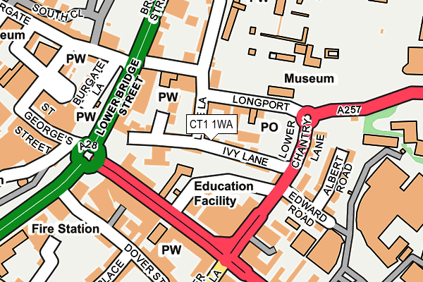 CT1 1WA map - OS OpenMap – Local (Ordnance Survey) CT1 1WA map - OS OpenMap – Local (Ordnance Survey)
