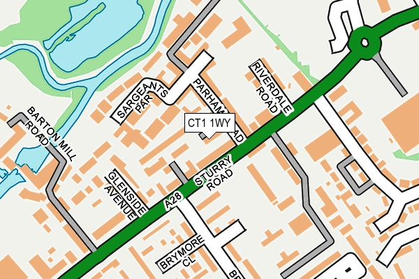 CT1 1WY map - OS OpenMap – Local (Ordnance Survey) CT1 1WY map - OS OpenMap – Local (Ordnance Survey)