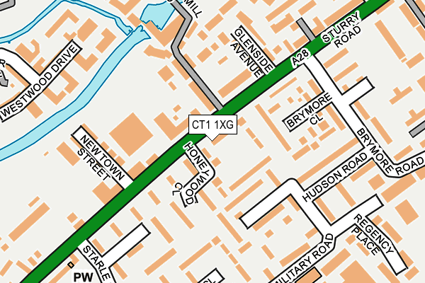 CT1 1XG map - OS OpenMap – Local (Ordnance Survey) CT1 1XG map - OS OpenMap – Local (Ordnance Survey)