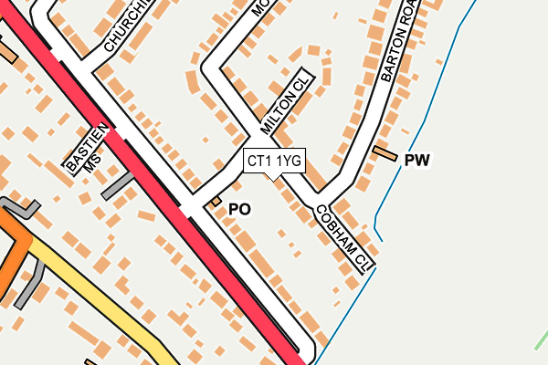 CT1 1YG map - OS OpenMap – Local (Ordnance Survey) CT1 1YG map - OS OpenMap – Local (Ordnance Survey)