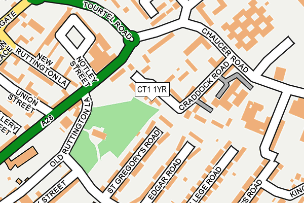 CT1 1YR map - OS OpenMap – Local (Ordnance Survey) CT1 1YR map - OS OpenMap – Local (Ordnance Survey)