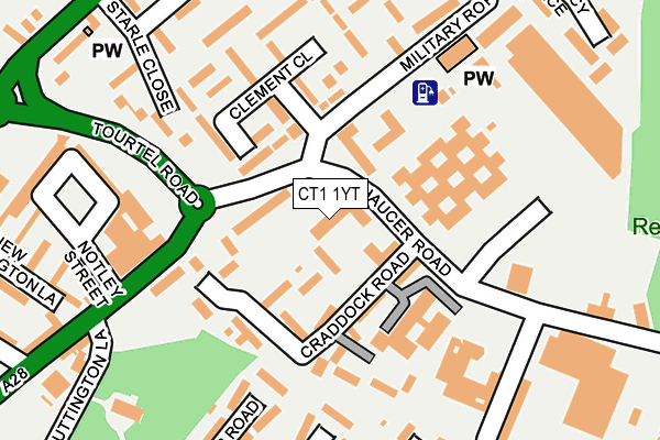 CT1 1YT map - OS OpenMap – Local (Ordnance Survey) CT1 1YT map - OS OpenMap – Local (Ordnance Survey)