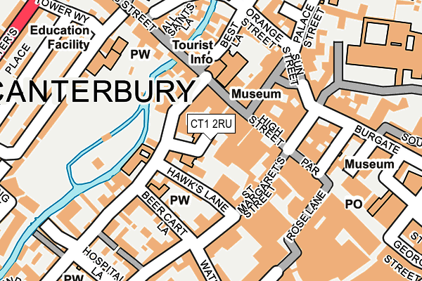 CT1 2RU map - OS OpenMap – Local (Ordnance Survey) CT1 2RU map - OS OpenMap – Local (Ordnance Survey)
