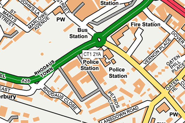 CT1 2YA map - OS OpenMap – Local (Ordnance Survey) CT1 2YA map - OS OpenMap – Local (Ordnance Survey)