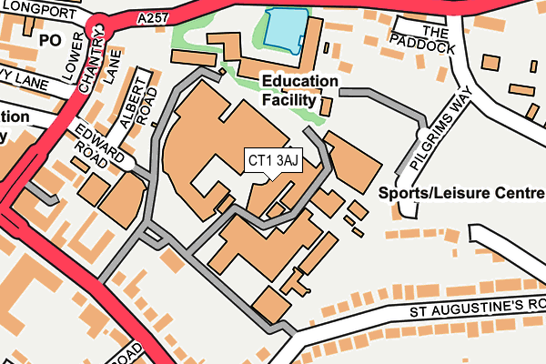 CT1 3AJ map - OS OpenMap – Local (Ordnance Survey) CT1 3AJ map - OS OpenMap – Local (Ordnance Survey)