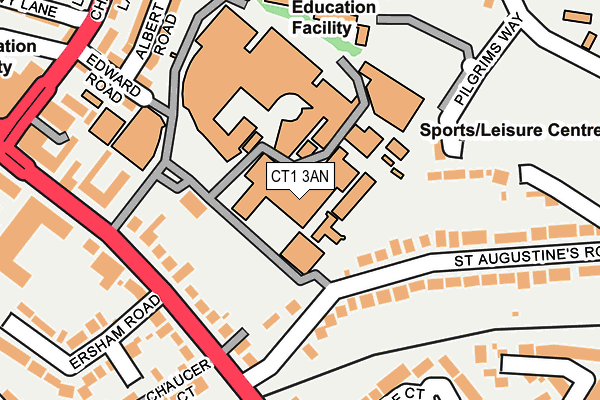 CT1 3AN map - OS OpenMap – Local (Ordnance Survey) CT1 3AN map - OS OpenMap – Local (Ordnance Survey)