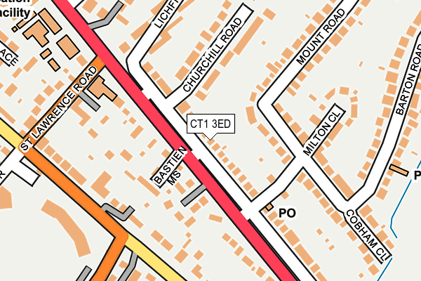 CT1 3ED map - OS OpenMap – Local (Ordnance Survey) CT1 3ED map - OS OpenMap – Local (Ordnance Survey)