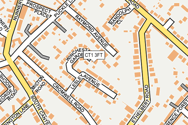 CT1 3FT map - OS OpenMap – Local (Ordnance Survey) CT1 3FT map - OS OpenMap – Local (Ordnance Survey)