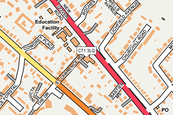 CT1 3LQ map - OS OpenMap – Local (Ordnance Survey) CT1 3LQ map - OS OpenMap – Local (Ordnance Survey)