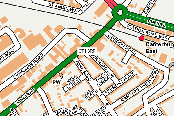 CT1 3RP map - OS OpenMap – Local (Ordnance Survey) CT1 3RP map - OS OpenMap – Local (Ordnance Survey)