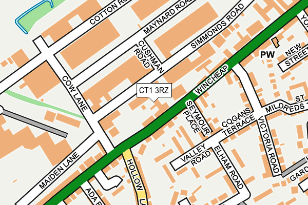 CT1 3RZ map - OS OpenMap – Local (Ordnance Survey) CT1 3RZ map - OS OpenMap – Local (Ordnance Survey)