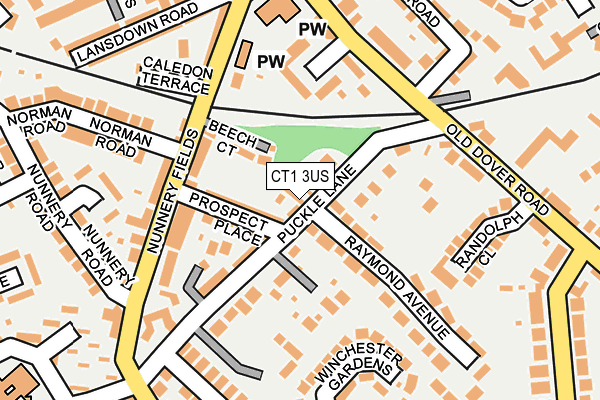 CT1 3US map - OS OpenMap – Local (Ordnance Survey) CT1 3US map - OS OpenMap – Local (Ordnance Survey)