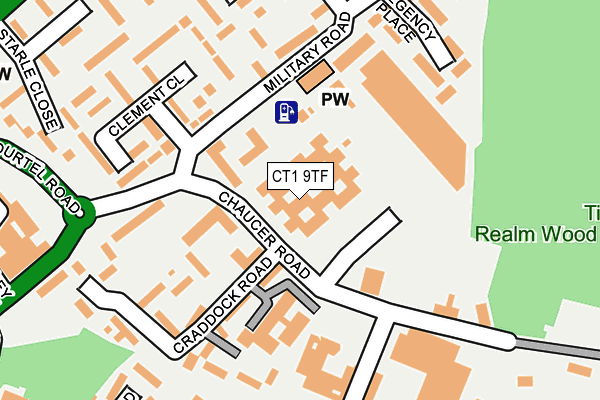 CT1 9TF map - OS OpenMap – Local (Ordnance Survey) CT1 9TF map - OS OpenMap – Local (Ordnance Survey)