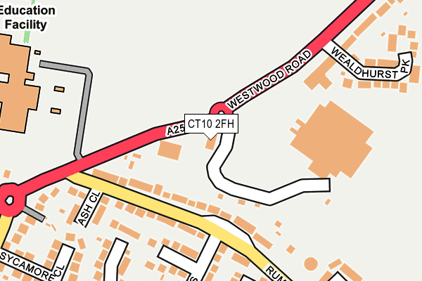 CT10 2FH map - OS OpenMap – Local (Ordnance Survey) CT10 2FH map - OS OpenMap – Local (Ordnance Survey)