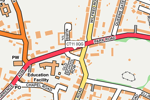 CT11 0QG map - OS OpenMap – Local (Ordnance Survey) CT11 0QG map - OS OpenMap – Local (Ordnance Survey)