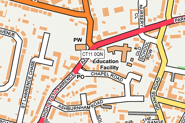 CT11 0QN map - OS OpenMap – Local (Ordnance Survey) CT11 0QN map - OS OpenMap – Local (Ordnance Survey)
