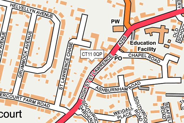 CT11 0QP map - OS OpenMap – Local (Ordnance Survey) CT11 0QP map - OS OpenMap – Local (Ordnance Survey)