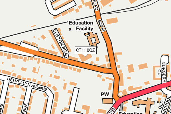 CT11 0QZ map - OS OpenMap – Local (Ordnance Survey) CT11 0QZ map - OS OpenMap – Local (Ordnance Survey)