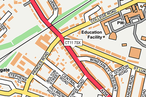 CT11 7SX map - OS OpenMap – Local (Ordnance Survey) CT11 7SX map - OS OpenMap – Local (Ordnance Survey)