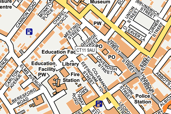 CT11 9AU map - OS OpenMap – Local (Ordnance Survey) CT11 9AU map - OS OpenMap – Local (Ordnance Survey)