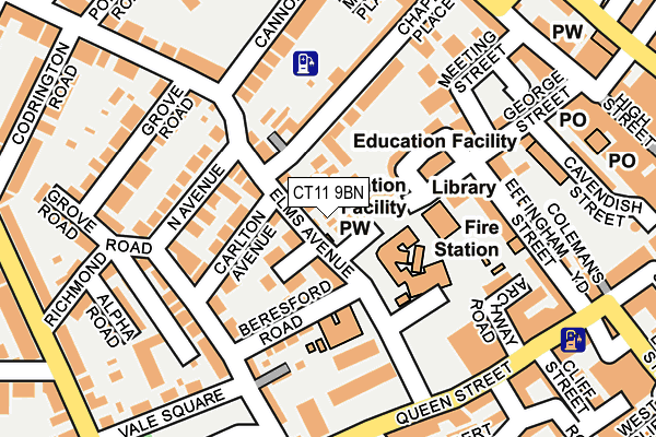 CT11 9BN map - OS OpenMap – Local (Ordnance Survey) CT11 9BN map - OS OpenMap – Local (Ordnance Survey)