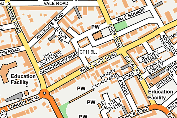 CT11 9LJ map - OS OpenMap – Local (Ordnance Survey) CT11 9LJ map - OS OpenMap – Local (Ordnance Survey)