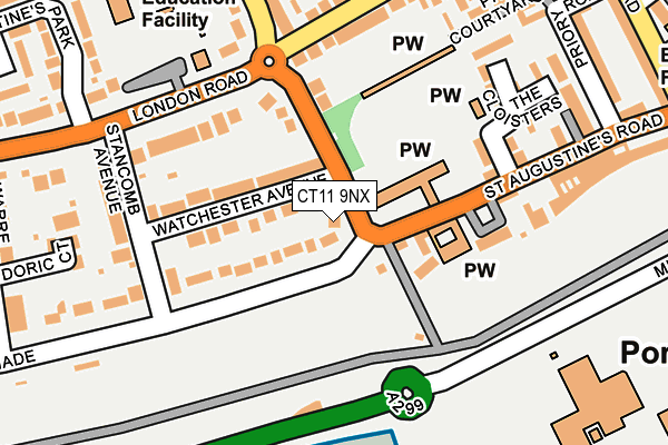 CT11 9NX map - OS OpenMap – Local (Ordnance Survey) CT11 9NX map - OS OpenMap – Local (Ordnance Survey)