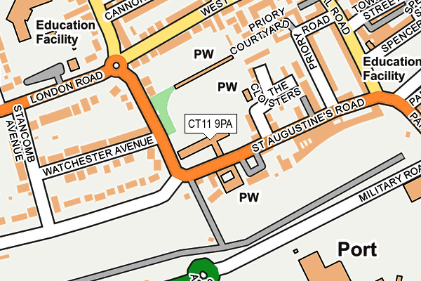 CT11 9PA map - OS OpenMap – Local (Ordnance Survey) CT11 9PA map - OS OpenMap – Local (Ordnance Survey)