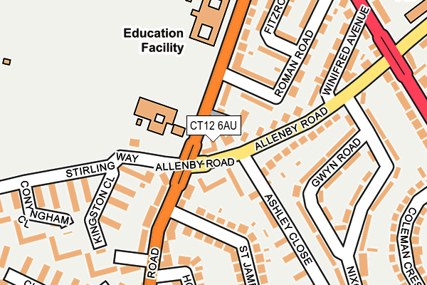 CT12 6AU map - OS OpenMap – Local (Ordnance Survey) CT12 6AU map - OS OpenMap – Local (Ordnance Survey)