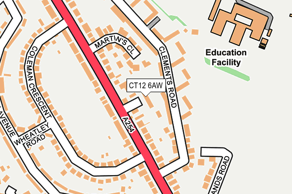 CT12 6AW map - OS OpenMap – Local (Ordnance Survey) CT12 6AW map - OS OpenMap – Local (Ordnance Survey)