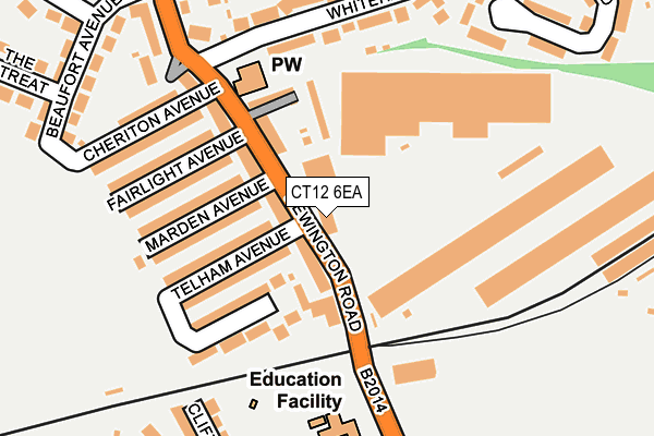 CT12 6EA map - OS OpenMap – Local (Ordnance Survey) CT12 6EA map - OS OpenMap – Local (Ordnance Survey)