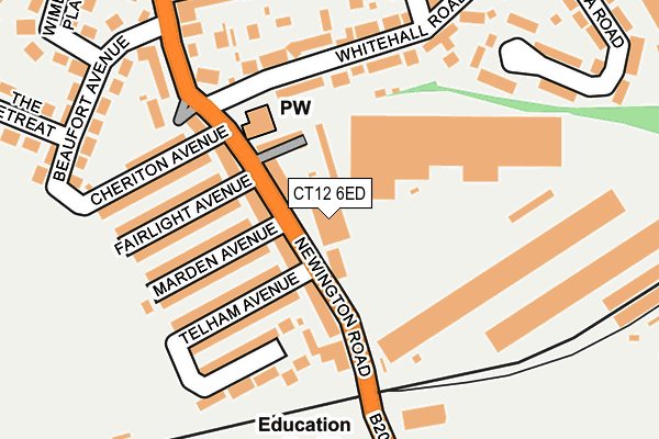 CT12 6ED map - OS OpenMap – Local (Ordnance Survey) CT12 6ED map - OS OpenMap – Local (Ordnance Survey)