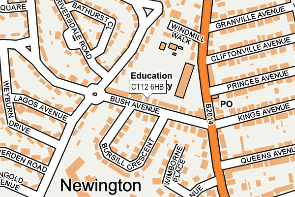 CT12 6HB map - OS OpenMap – Local (Ordnance Survey) CT12 6HB map - OS OpenMap – Local (Ordnance Survey)