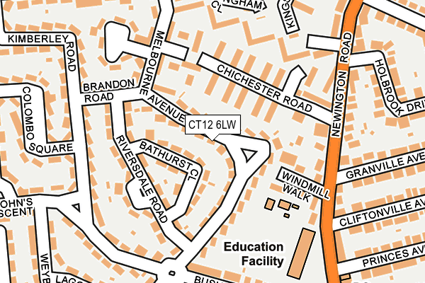 CT12 6LW map - OS OpenMap – Local (Ordnance Survey) CT12 6LW map - OS OpenMap – Local (Ordnance Survey)