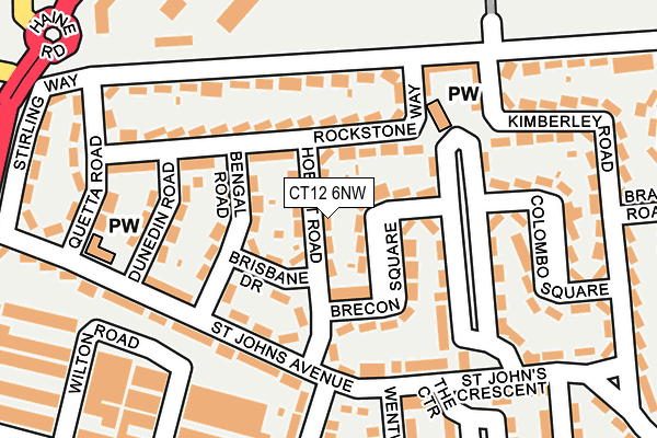 CT12 6NW map - OS OpenMap – Local (Ordnance Survey) CT12 6NW map - OS OpenMap – Local (Ordnance Survey)