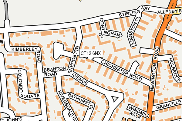 CT12 6NX map - OS OpenMap – Local (Ordnance Survey) CT12 6NX map - OS OpenMap – Local (Ordnance Survey)