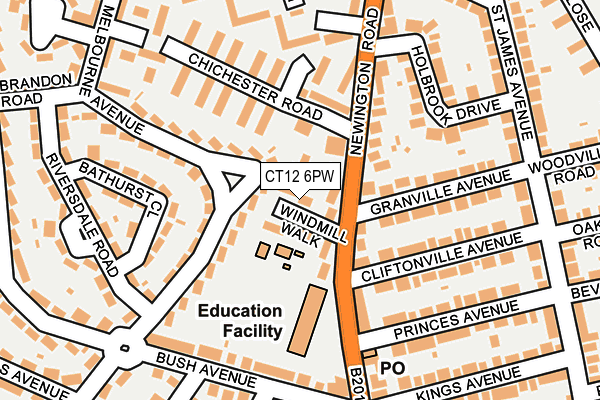 CT12 6PW map - OS OpenMap – Local (Ordnance Survey) CT12 6PW map - OS OpenMap – Local (Ordnance Survey)