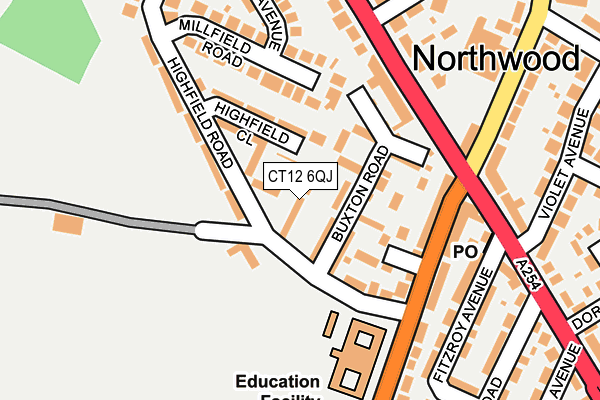 CT12 6QJ map - OS OpenMap – Local (Ordnance Survey) CT12 6QJ map - OS OpenMap – Local (Ordnance Survey)