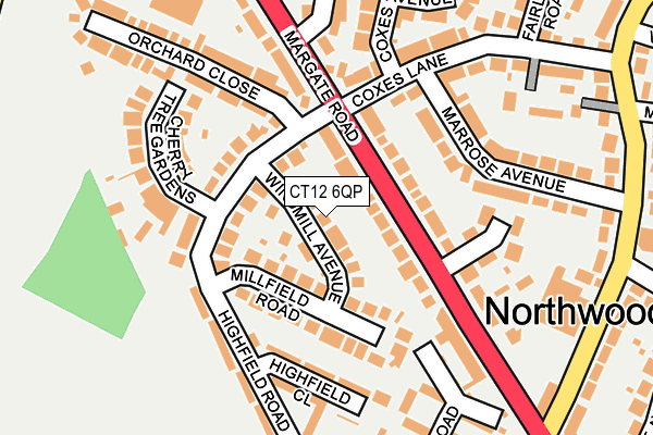 CT12 6QP map - OS OpenMap – Local (Ordnance Survey) CT12 6QP map - OS OpenMap – Local (Ordnance Survey)